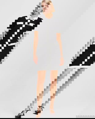 Karl Lagerfeld rochie culoarea negru, mini, mulata, A3W13036