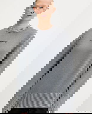 Karl Lagerfeld Jeans pulover de bumbac culoarea gri, A3W18037