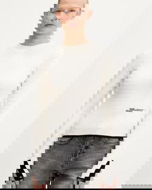 Karl Lagerfeld Jeans pulover culoarea bej, light, A3W18006