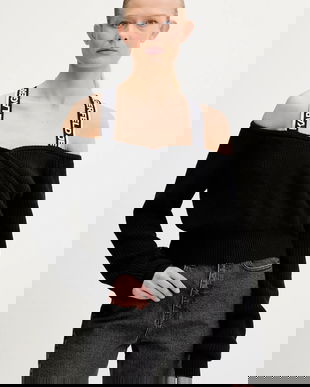 Karl Lagerfeld Jeans pulover din amestec de lână culoarea negru, călduros, A3W18009