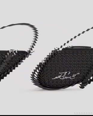 Karl Lagerfeld geantă de piele K/SIGNATURE culoarea negru, A3W30053