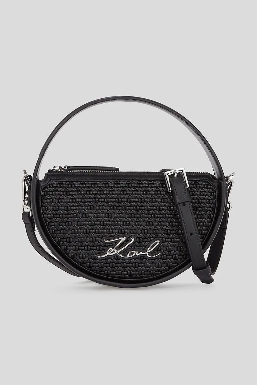 Karl Lagerfeld geantă de piele culoarea negru, A3W30053