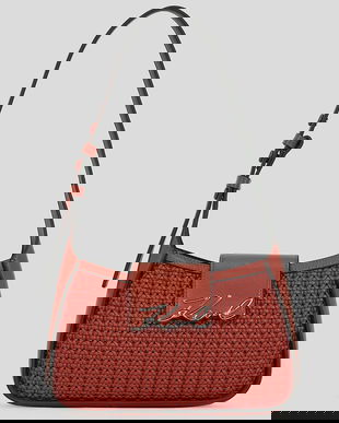 Karl Lagerfeld geantă de piele K/SIGNATURE culoarea rosu, A3W30049