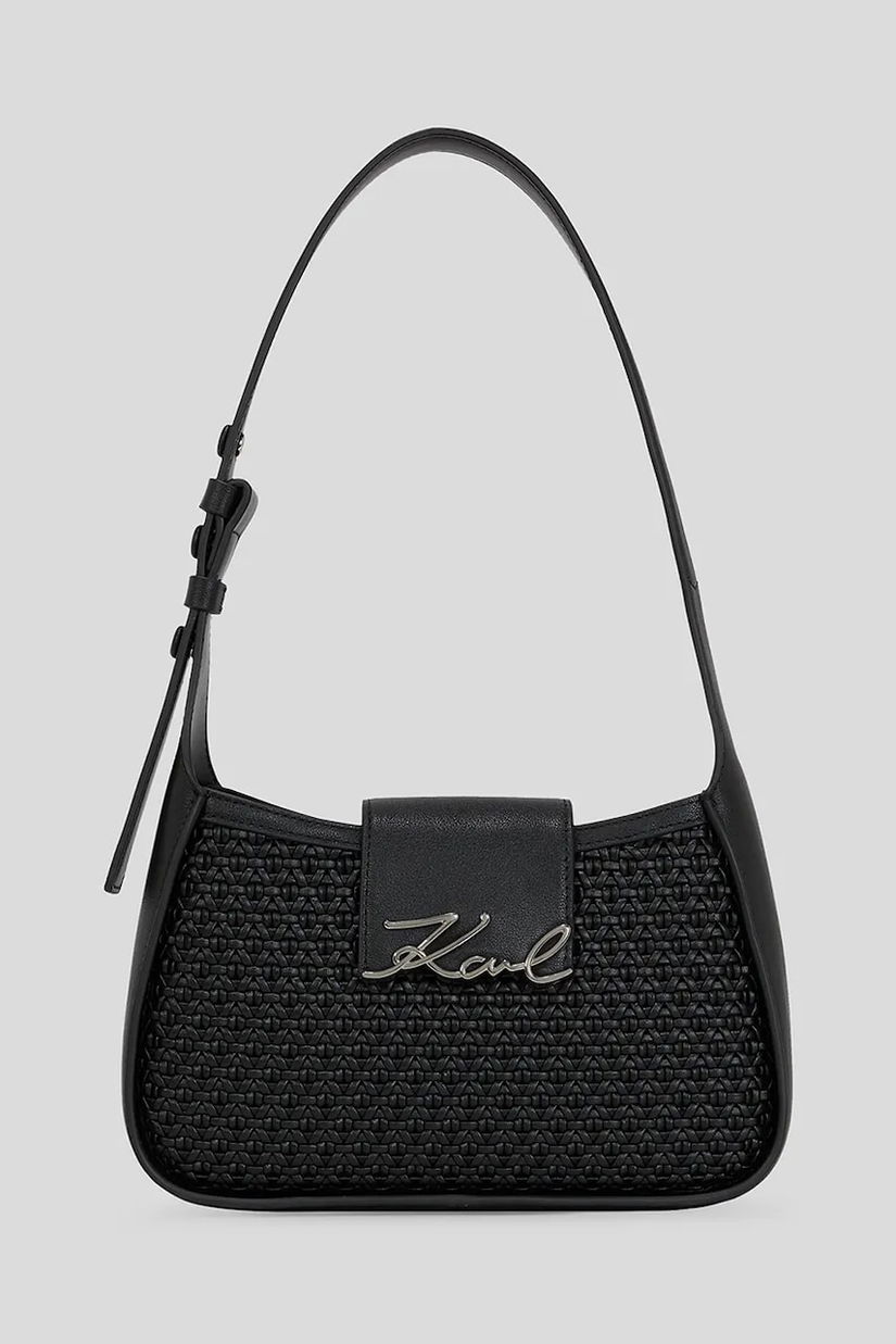 Karl Lagerfeld geantă de piele culoarea negru, A3W30049