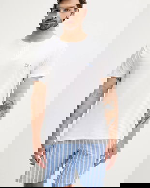 Fila set de pijama de bumbac culoarea alb, cu imprimeu, FPS1225