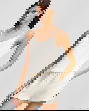 Karl Lagerfeld pijama ESSENTIAL culoarea bej, A3W45006