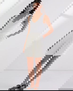 Karl Lagerfeld pantaloni scurți culoarea bej, uni, high waist, A3W10097