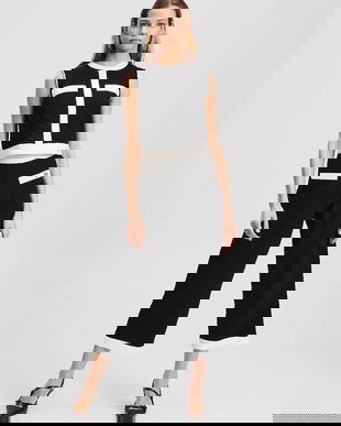 Karl Lagerfeld pantaloni culoarea negru, drept, high waist, A3W10103