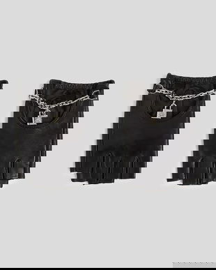 Karl Lagerfeld mănuși de piele K/AUTOGRAPH culoarea negru, A3W33031