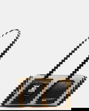 Karl Lagerfeld Jeans geantă culoarea bej, A3W30233