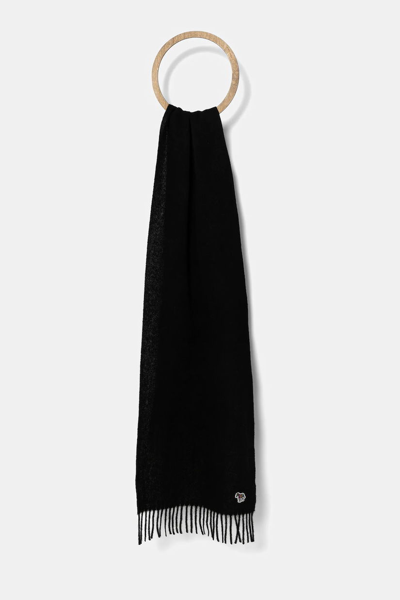 Paul Smith eșarfă de lână culoarea negru, uni, M1A-150K-PZEBRA