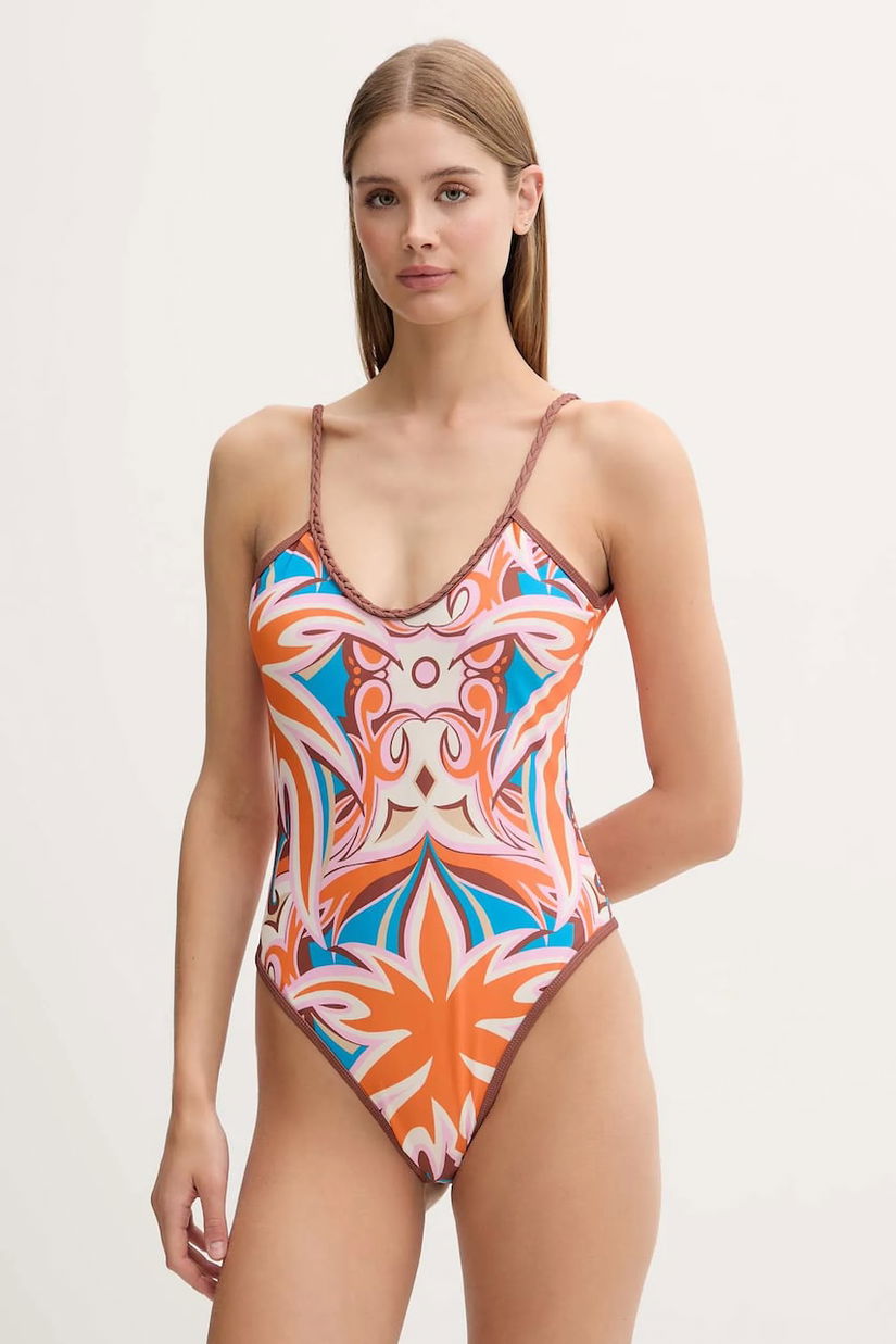 Silvian Heach costum de baie dintr-o bucată SINEM culoarea portocaliu, cupa usor rigidizata, CVP25103CO