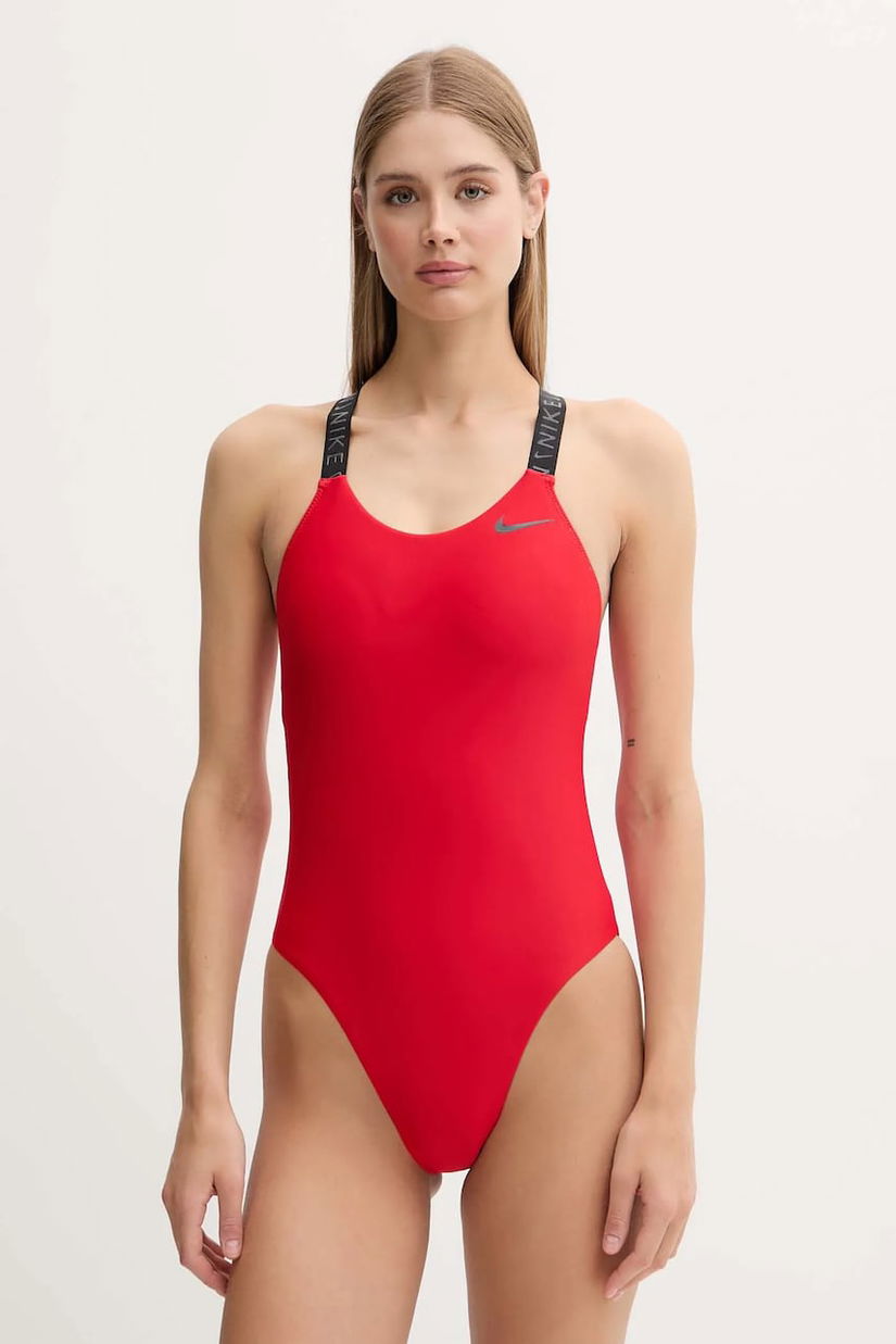 Nike costum de baie dintr-o bucată culoarea rosu, cupa usor rigidizata, NESSF165