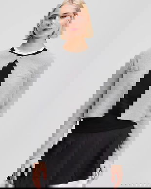 Karl Lagerfeld cardigan din amestec de lână IKON culoarea gri, light, A3W18033