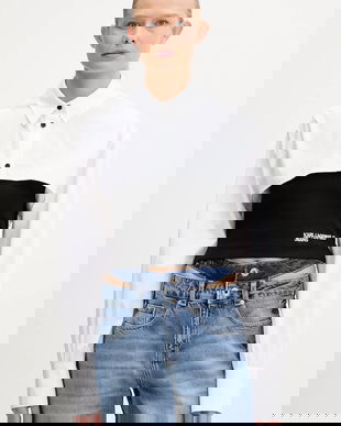 Karl Lagerfeld Jeans cămașă culoarea negru, cu guler clasic, regular, A3W11006