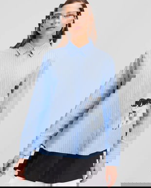 Karl Lagerfeld cămașă din bumbac IKON cu guler clasic, relaxed, A3W11029