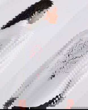 Karl Lagerfeld cămașă din bumbac culoarea alb, cu guler clasic, relaxed, A3W11040