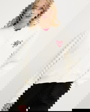 Karl Lagerfeld hanorac de bumbac culoarea bej, cu imprimeu, A3W20009