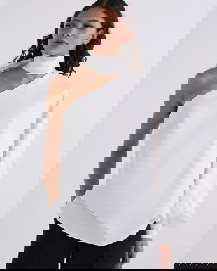 Karl Lagerfeld bluză din bumbac culoarea alb, uni, A3W11037