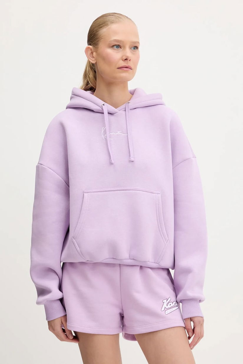 Karl Kani bluză culoarea violet, cu glugă, cu imprimeu, PD00005447