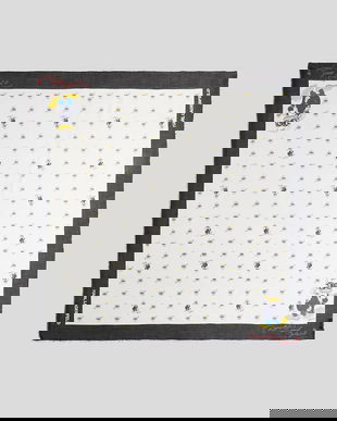 Karl Lagerfeld eșarfă cu amestec de cașmir KL X DISNEY culoarea alb, cu imprimeu, A3W33132