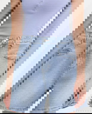 Answear Lab pantaloni scurti jeans neted, high waist