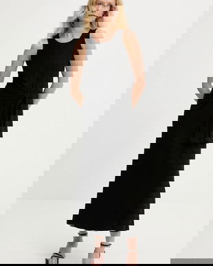 Answear Lab rochie culoarea negru, maxi, evazati