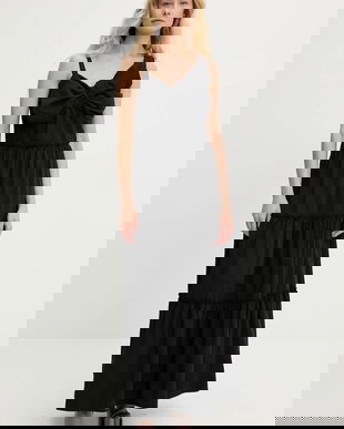 Answear Lab rochie culoarea negru, maxi, evazati