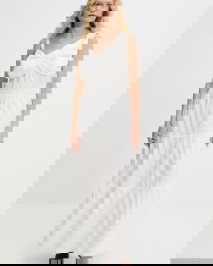 Answear Lab rochie culoarea alb, maxi, evazati