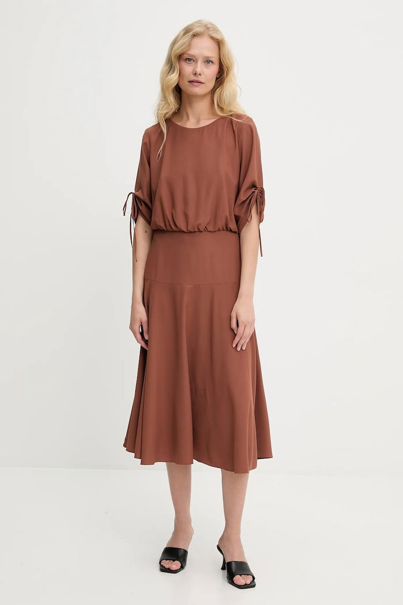 Answear Lab rochie culoarea maro, midi, evazati