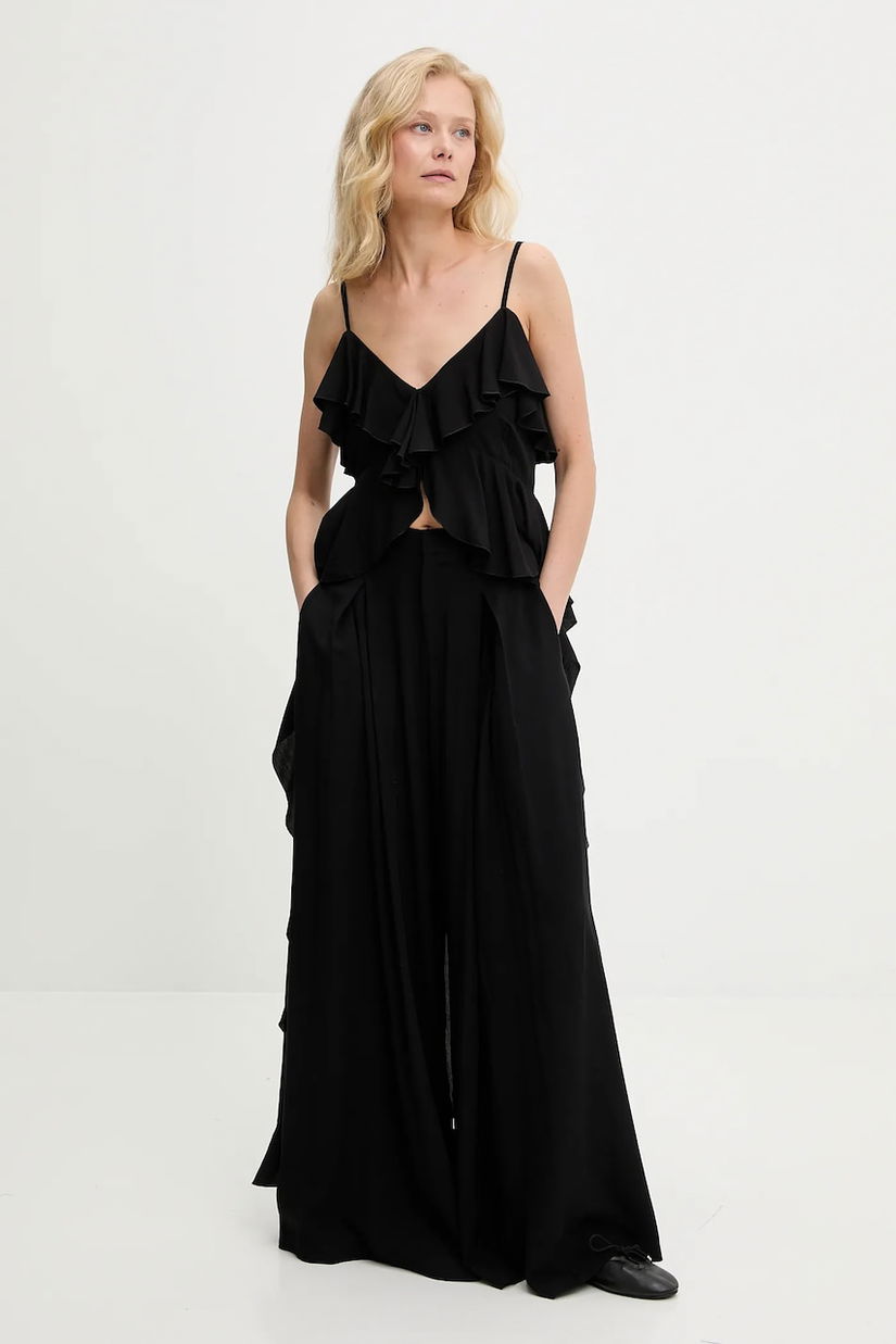 Answear Lab top culoarea negru, neted