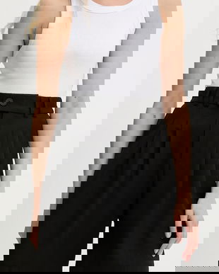 Answear Lab pantaloni scurti culoarea negru, neted, high waist