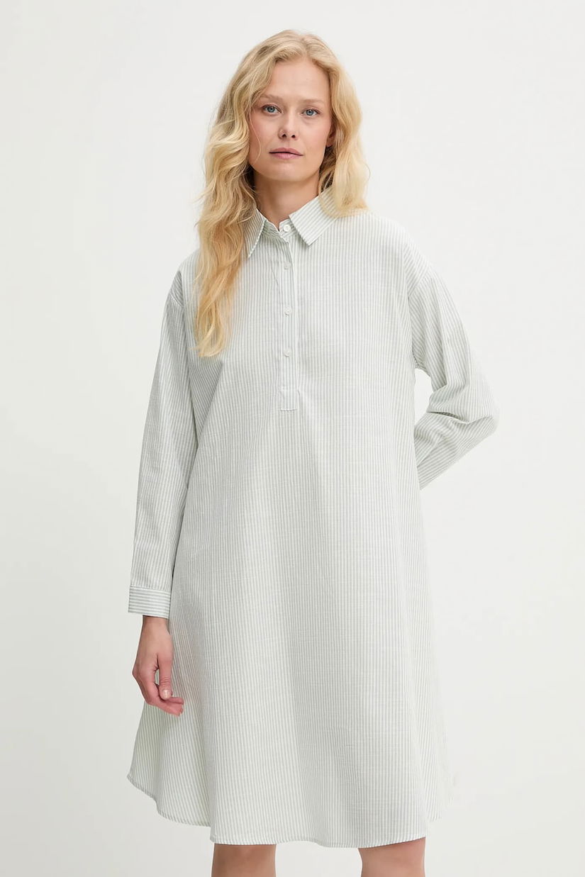 Answear Lab rochie din in culoarea verde, mini, oversize