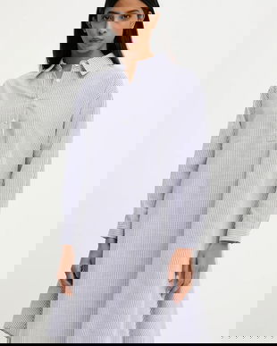 Answear Lab rochie din in culoarea bleumarin, mini, oversize