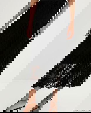 Answear Lab fustă culoarea negru, midi, evazati