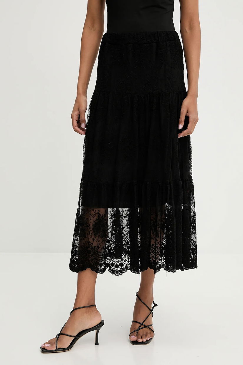Answear Lab fustă culoarea negru, midi, evazati