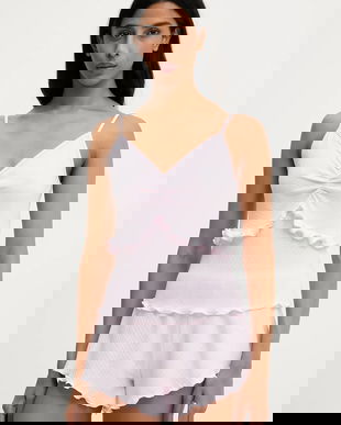 Answear Lab pijama culoarea roz, bumbac