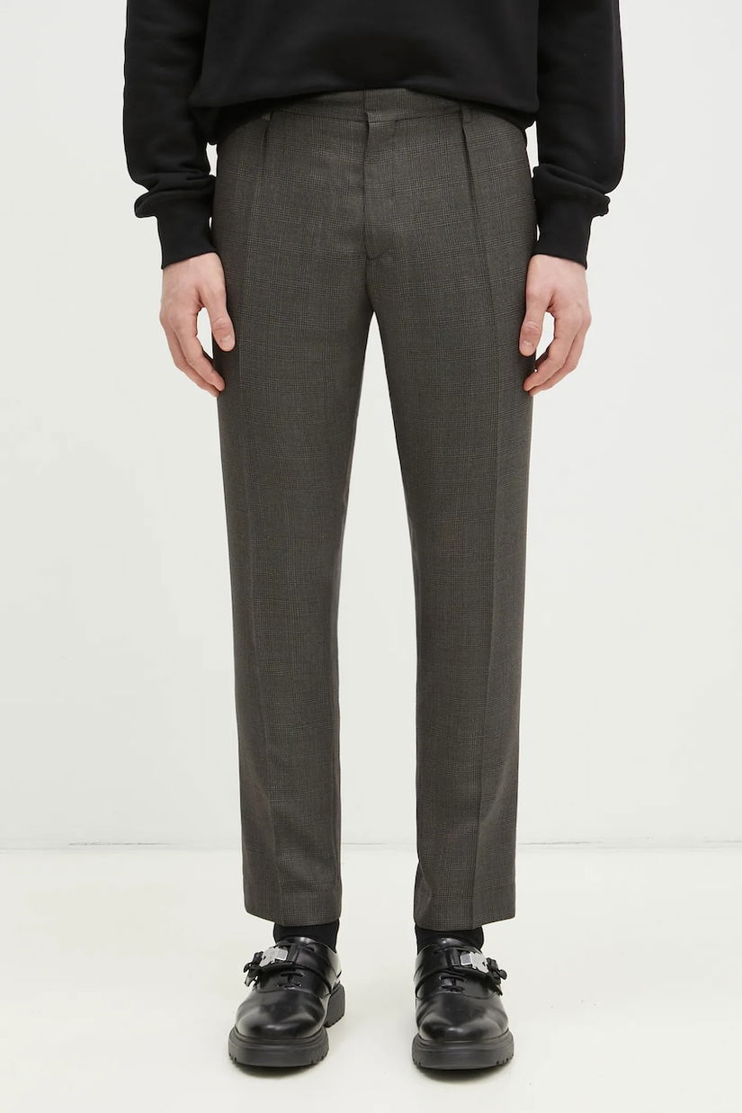 Paul Smith pantaloni de lână culoarea verde, cu fason chinos, M1R-056Z-P02569