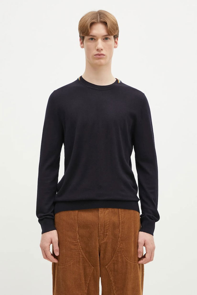 Paul Smith pulover de lână bărbați, culoarea bleumarin, light, M1R-251Z-P02094