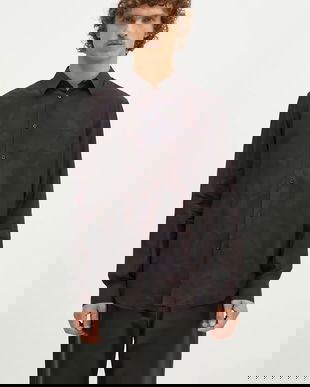 Paul Smith cămașă barbati, culoarea maro, cu guler clasic, regular, M1R-901U-N02490