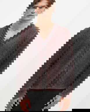 Paul Smith cardigan din amestec de lana culoarea maro, M1R-917Y-N02506