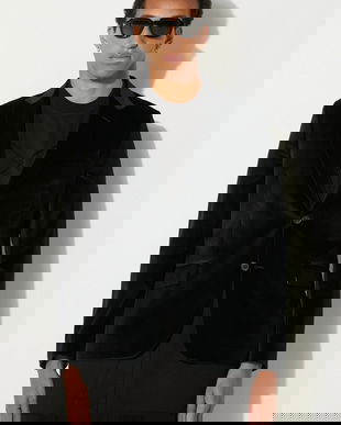 Paul Smith jachetă de catifea culoarea negru, M1R-1545-K01346