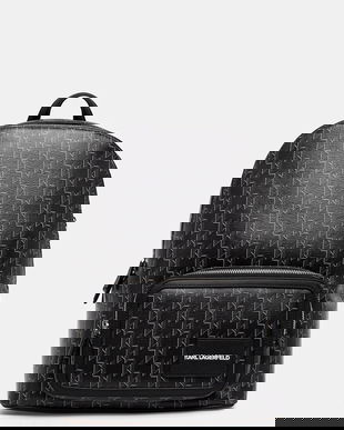 Karl Lagerfeld rucsac K/VOYAGE culoarea bleumarin, mare, cu imprimeu, A1W30188