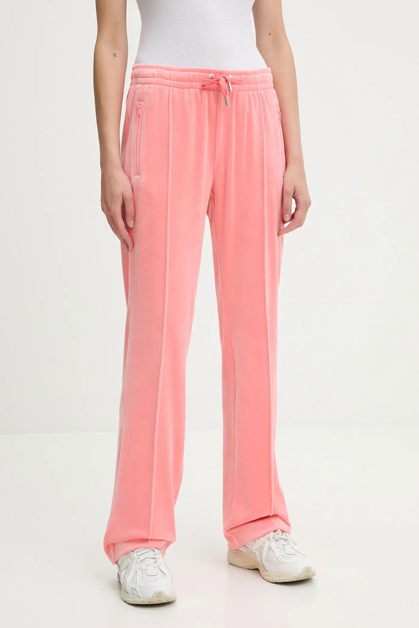 Juicy Couture pantaloni de trening culoarea verde, cu imprimeu, JCAPW045