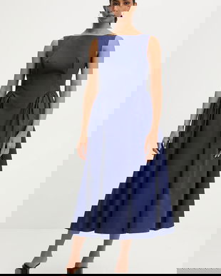 Answear Lab rochie din bumbac culoarea negru, midi, evazată