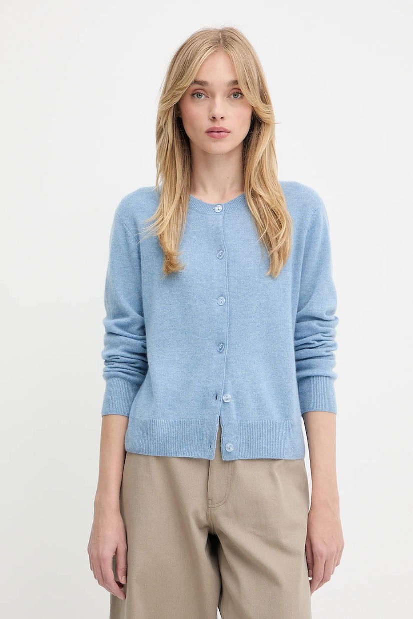 Samsoe Samsoe cardigan din lână SABOSTON culoarea gri, light, F24400186
