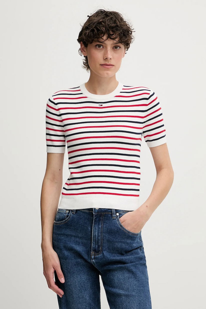 Tommy Jeans pulover de bumbac culoarea bleumarin, DW0DW19336