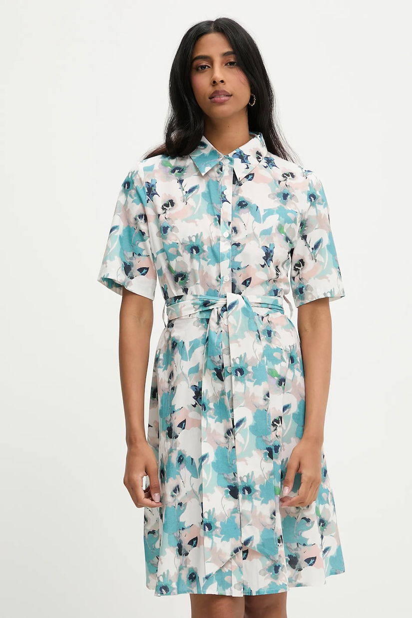 Answear Lab rochie din bumbac culoarea turcoaz, mini, evazati