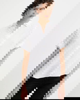 Marc O'Polo cămașă de in culoarea alb, cu guler clasic, regular, M04113541135