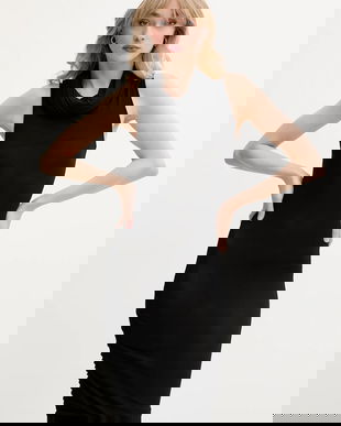 Rick Owens Lilies rochie culoarea negru, mini, mulată, LI01E4523CVI